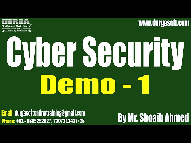 Cyber Security tutorials || Demo - 1 || by Mr. Shoaib Ahmed On 23-09-2026 @8AM (IST)