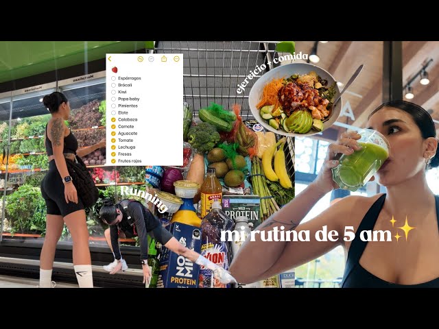 mi rutina de las 5 am: ejercicio + comida saludable 🥗✨