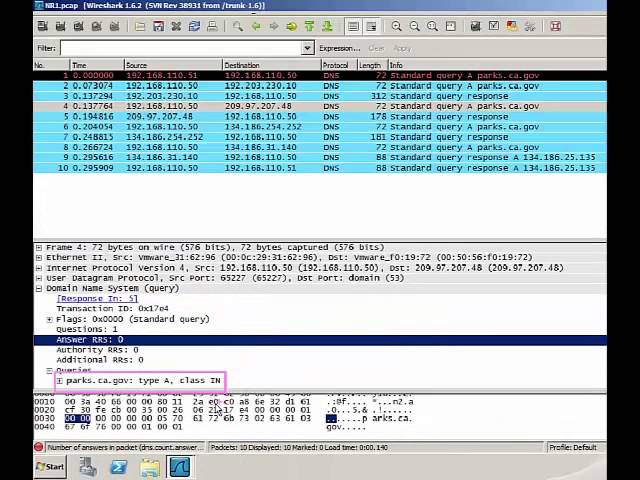 Review of DNS Trace