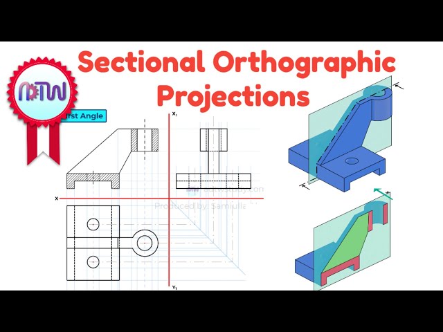 Sectional Orthographic Projection – Engineering Drawing Tutorial