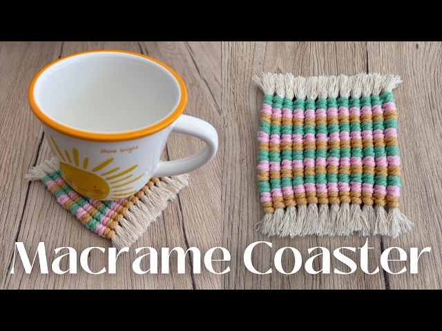 How to make a Pastel Macrame Coaster | Easy and beginner friendly Macrame Tutorial