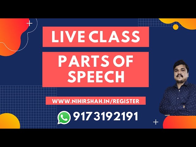 Parts of Speech | Online Class | Demo | Register Now