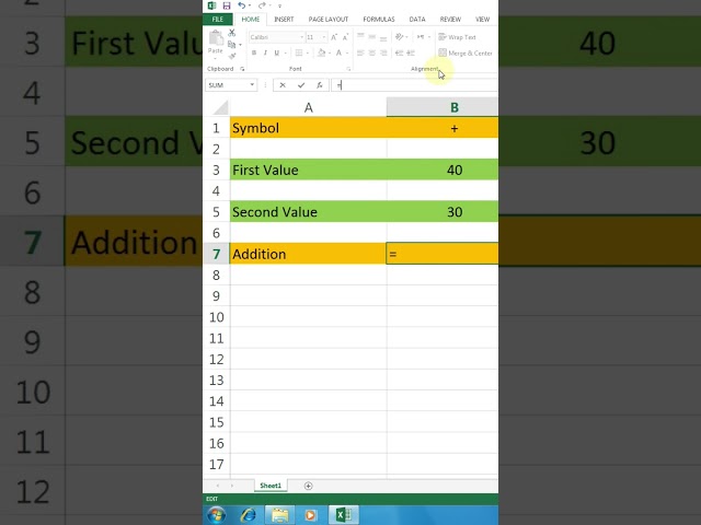 How to Add Two Value in Excel