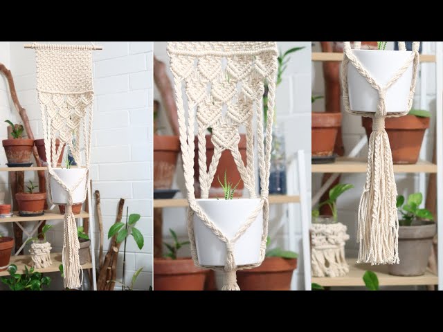 DIY Large Macrame Plant Hanger | Step by step macrame plant hanger tutorial