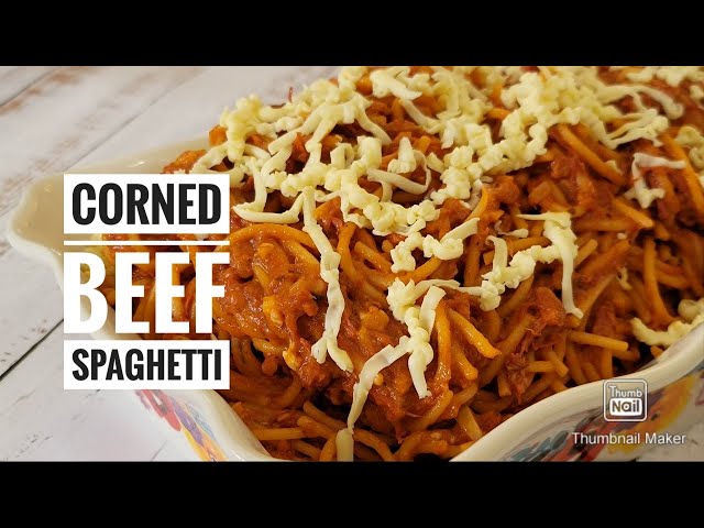 Cheesy Corned Beef Spaghetti | Filipino-Style