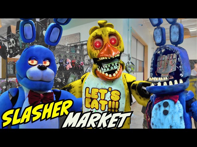 INSIDE Slasher Market in Redlands! My FIRST TIME! FNAF Horror, Spooky Cosplay & Vendors!