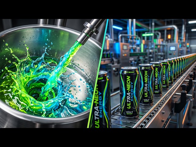 Inside the Giant Energy Drink Factory: High-Speed Bottling (Full Process)