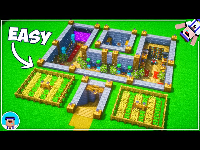 ⛏️ Minecraft : Underground STARTER House 🏡 [ Build Tutorial for Survival ]