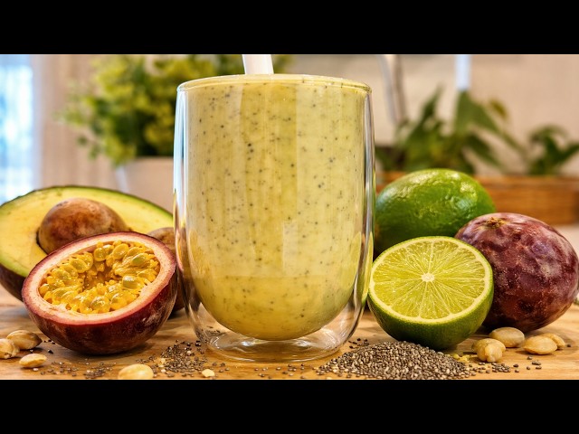 From Garden to Glass | Creamy Passionfruit Avocado Breakfast Smoothie