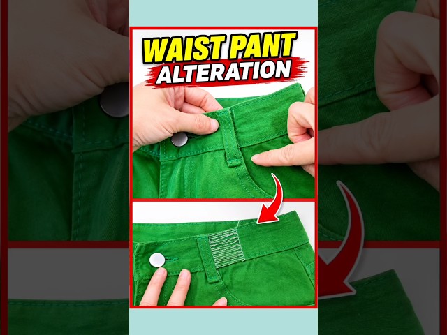 Pant Waist Alteration | Easy Hand Stitching Hack. #pants #alterations #shortening