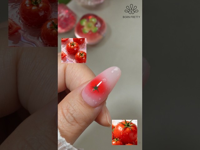 Waterdrop Tomato Nail Art | BORN PRETTY