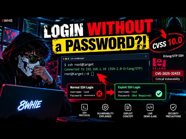 🔐 LOGIN WITHOUT A PASSWORD?! (CVSS 10) | Critical SSH Vulnerability Explained | 8WHIE 