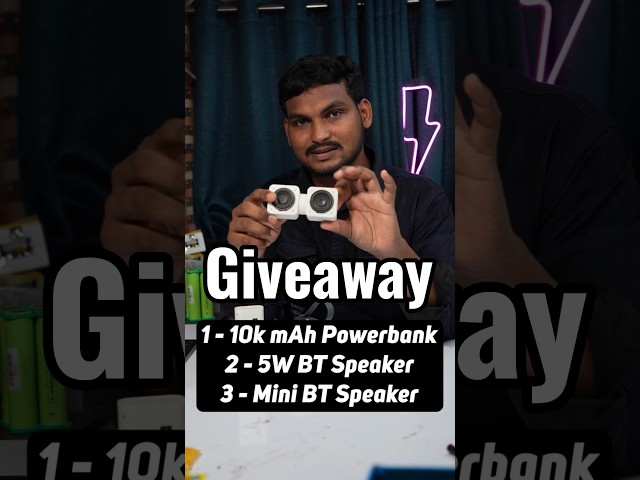 1,00,000 Subs Thank you 🥳🎉 -  3 Products Giveaway  #diyfreakintelugu #giveaway #10000mAh #powerbank