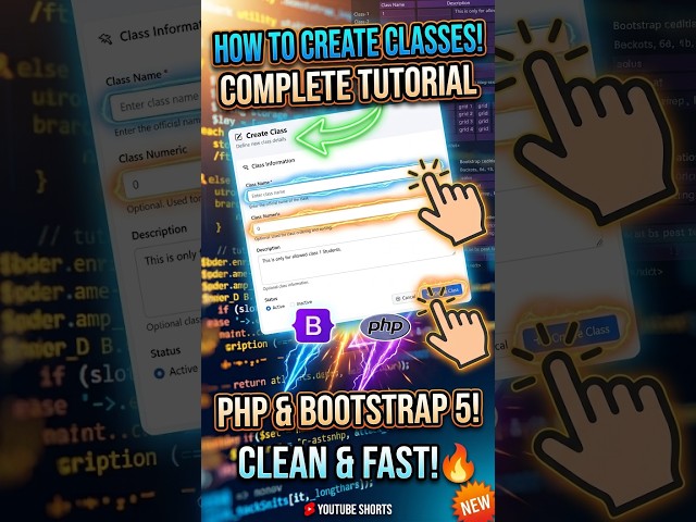 Build a "Create Class" Form UI in PHP & Bootstrap 5!