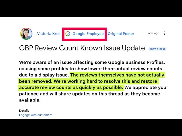 Google Reviews Disappearing 2025: Official Update from Google (Known Glitch)
