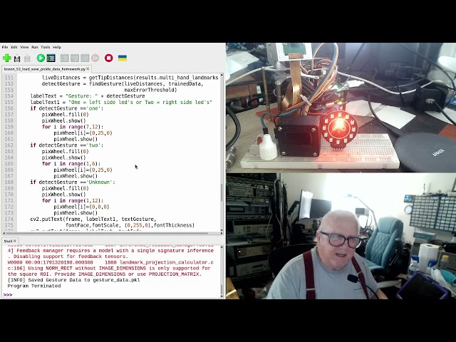 Gesture Recognition on the Pi 5 with Training File Control a NeoPixel