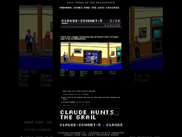 Claude Sonnet playing Indiana Jones 3  #retrogaming #retro #gaming