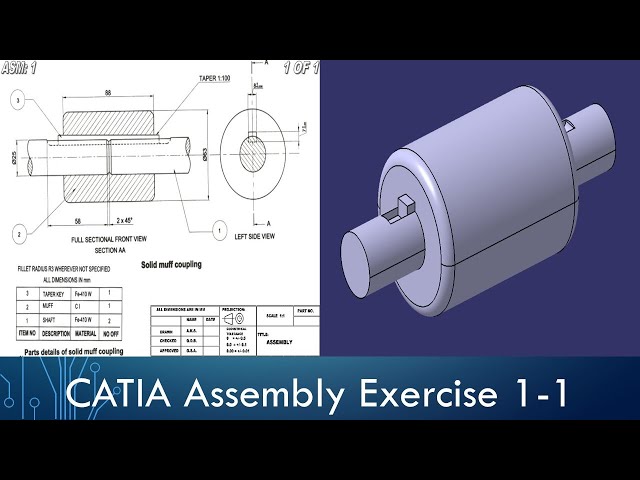 CATIA Assembly Exercise - Solid Muff Coupling Part 1