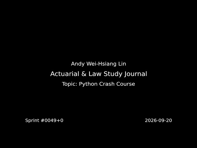 2026-09-20 | Python Crash Course