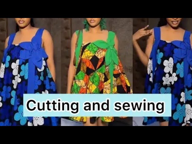 How to cut and sew a flare dress with petals flowers design | beginners friendly tutorial