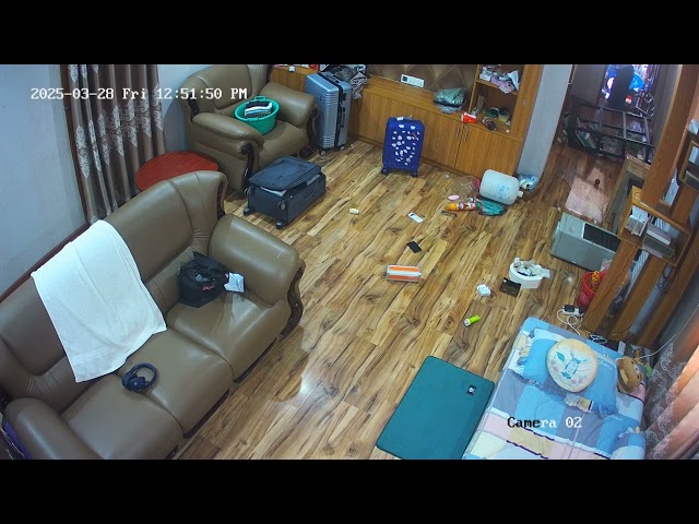 M7.9 earthquake damage a room in Kyaukse city, Myanmar