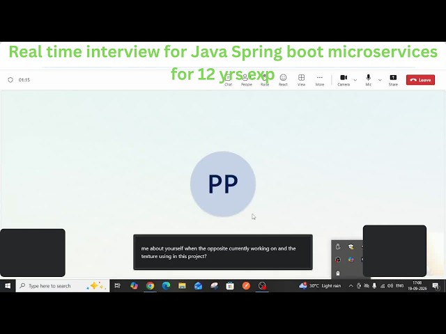 Real-Time Java Interview 2026 🚀 | Spring Boot + Microservices | 12 Years Experience
