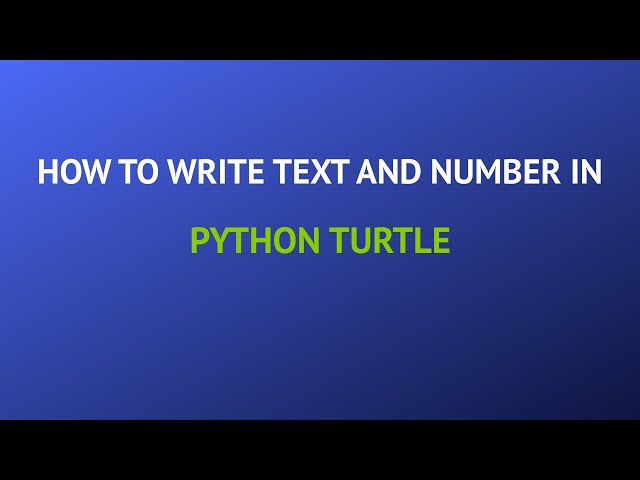 How to write number and text in Python. Turtle Tutorial