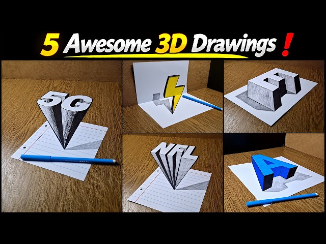 Best 5 Easy 3D Drawing Tutorial! 😱 Amazing Real Illusion Tricks