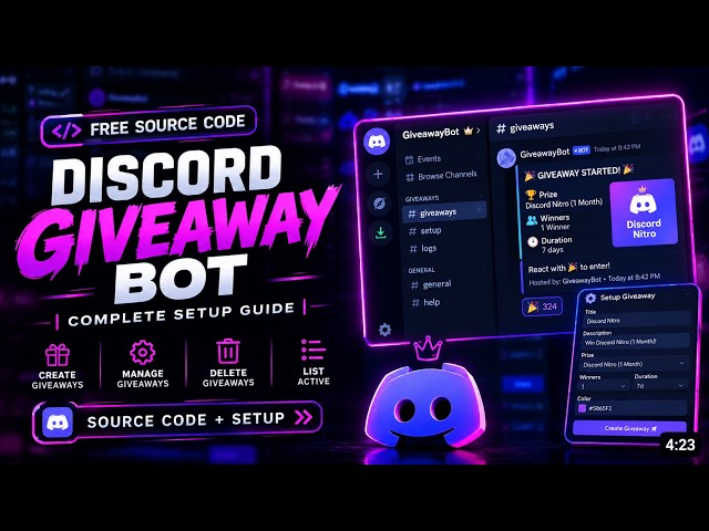 Giveaway Bot for Discord in 2026 | Free Source Code + Full Setup Tutorial