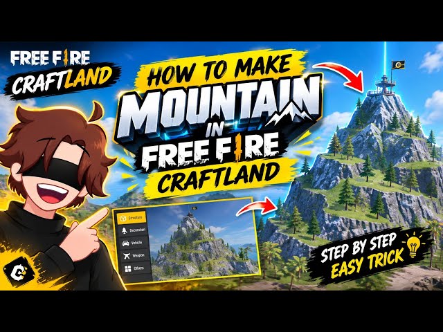 How To Make Mountain in Free Fire Craftland ⛰️🔥 | Easy Tutorial