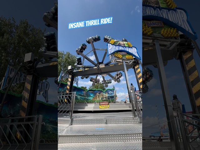 INSANE THRILL RIDE! 🤯 - Predator at Düsseldorf Rheinkirmes #funfair #kirmes #thrillride #shorts