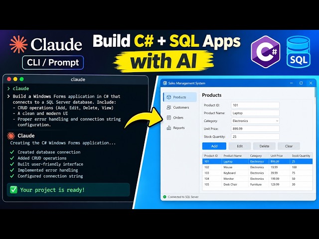 Building a C# Order Entry System with AI | Claude Code + SQL Server