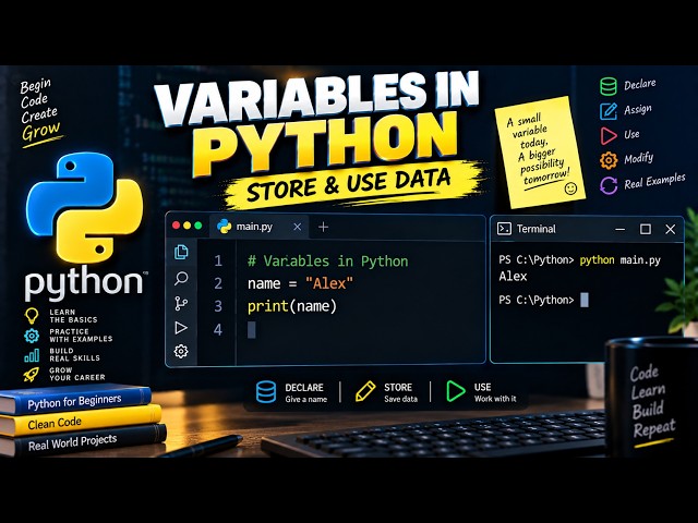 Variables in Python | Create & Use Variables | Python for Beginners #4