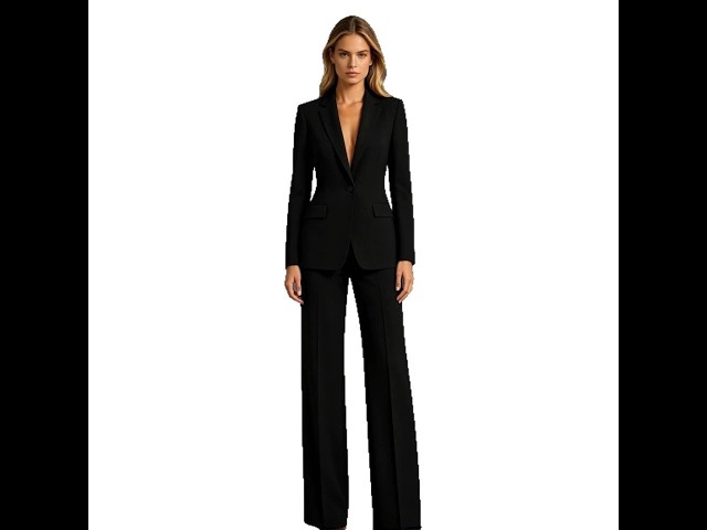 Slim Fit Blazer and Dress Pants Two Piece Office Suit