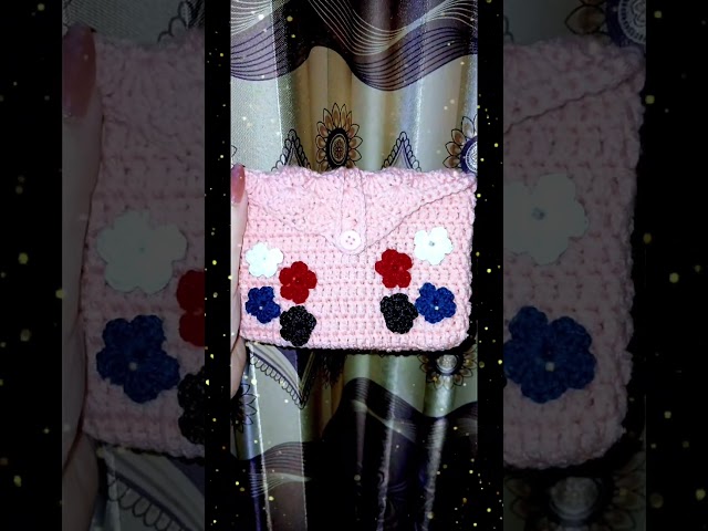 DIY Cute Crochet Wallet Purse with Flower Power! 🌸✨ #shorts