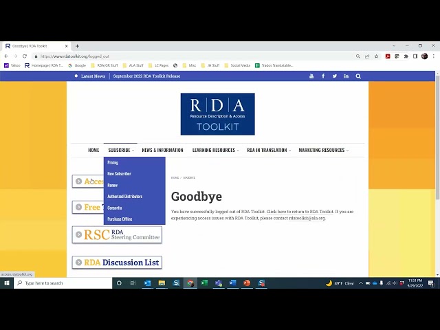 RDA Toolkit Demo  -- 09.30.2022
