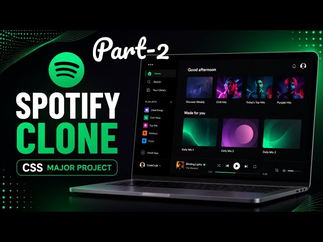 Spotify Clone using CSS 🔥 Full Project Tutorial | Web Development #coding #css #project 