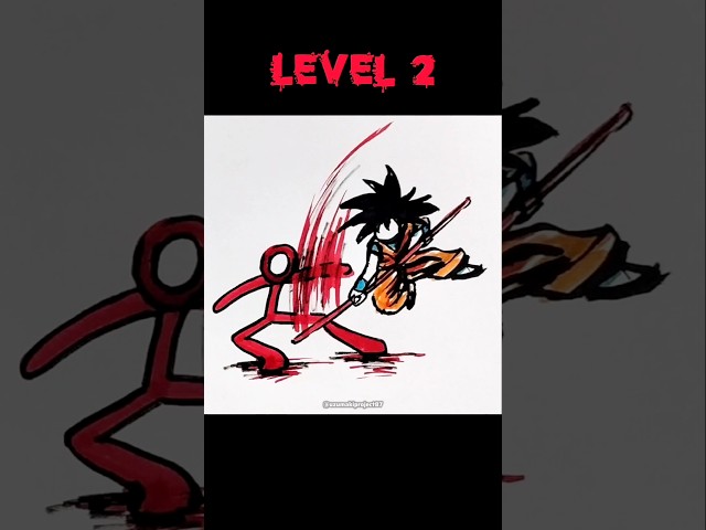 How to draw stickman fight #stickman #drawing #goku #dbz #shorts