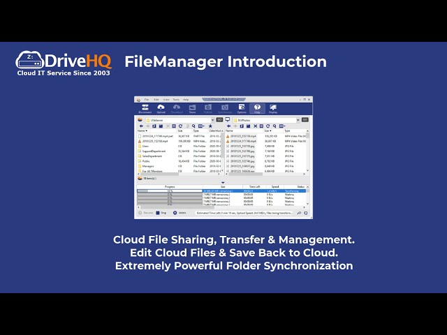 DriveHQ FileManager Introduction: Cloud File Sharing, Transfer, Folder Sync, Edit Cloud Files
