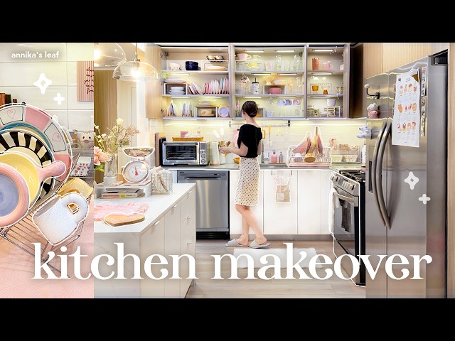 kitchen makeover vlog🏡 transformation & tour, pantry organization, pinterest deco,homebody apartment