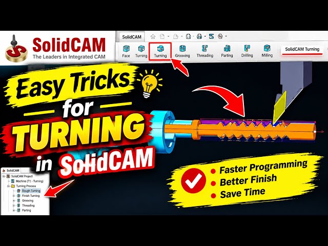 🔥 10 Easy SolidCAM Turning Tricks Every CNC Programmer Must Know!