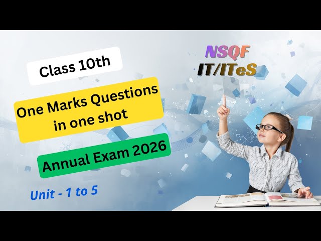 One Shot Revision: Class 10 IT/ITeS One Mark Questions (Unit 1–5) | Exam 2026