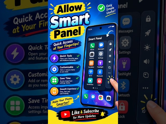 How to Enable Smart Panel on Android 📱 | Quick Access & Hidden Features