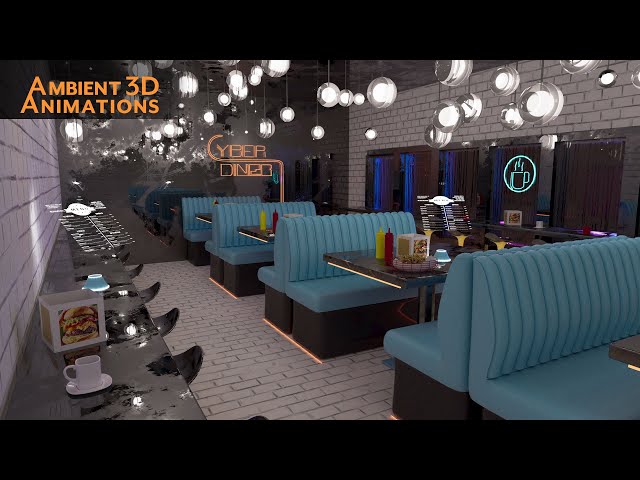 Cyberpunk Diner Chill Rain Sounds