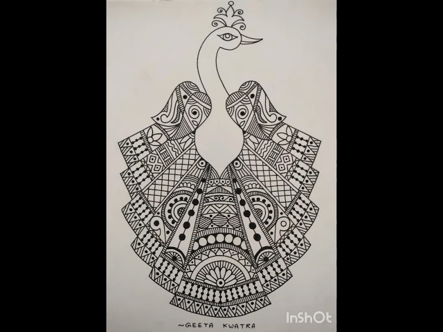 Madhubani Peacock Drawing Tutorial (Step-by-Step)#Folk Art for Beginners@geetakwatra699