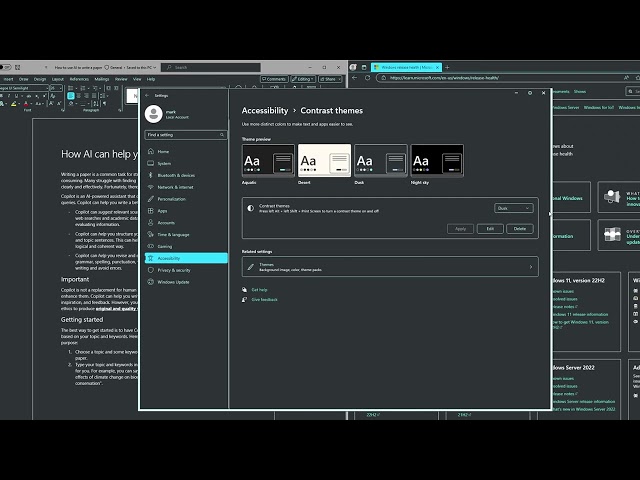 Navigate the color and contrast settings | Windows 11