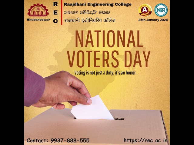 🗳️ 𝗛𝗮𝗽𝗽𝘆 𝗡𝗮𝘁𝗶𝗼𝗻𝗮𝗹 𝗩𝗼𝘁𝗲𝗿𝘀’ 𝗗𝗮𝘆! 🇮🇳 |  #bhubaneswar #engineeringcollege #raajdhaniengineeringcollege