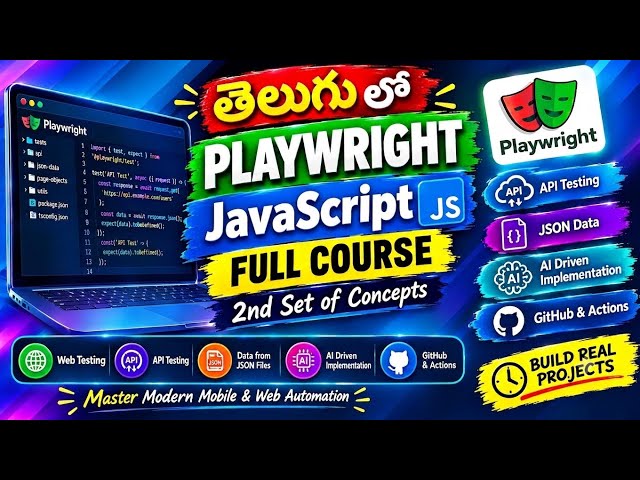 Playwright JS Telugu: API Testing, CI/CD & AI Automation Full Course (3.5 Hrs)
