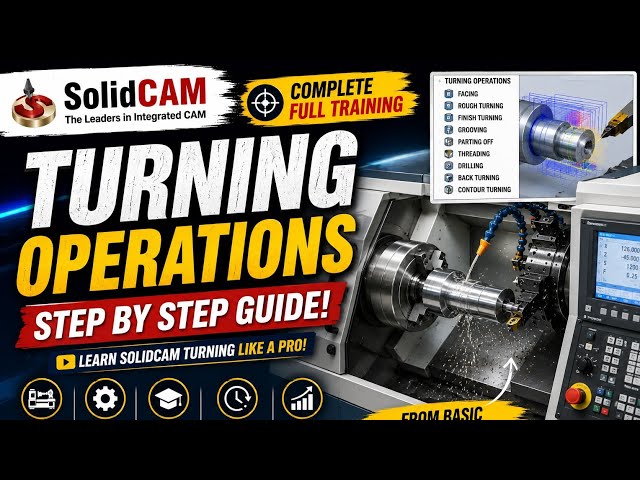 85_SolidCAM Turning – Complete Training | All Operations Step-by-Step