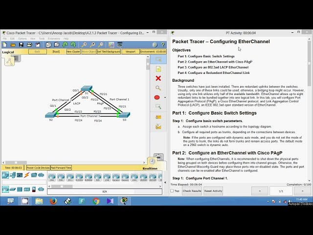 4.2.1.3 Packet Tracer - Configuring EtherChannel